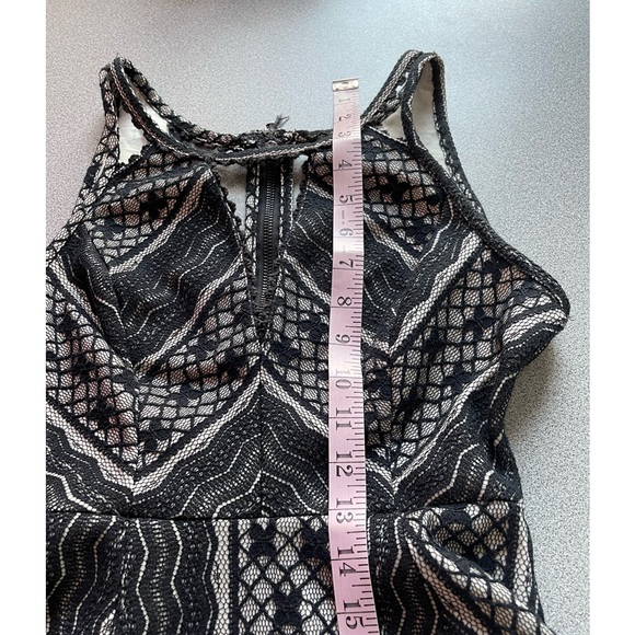 Free People Black Lace Overlay Cream Dress Size 0 - Picture 10 of 12